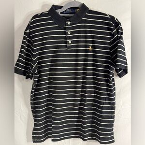 Polo Ralph Lauren Shirt Mens Size Large Black/ White  Stripes SZ Lrg